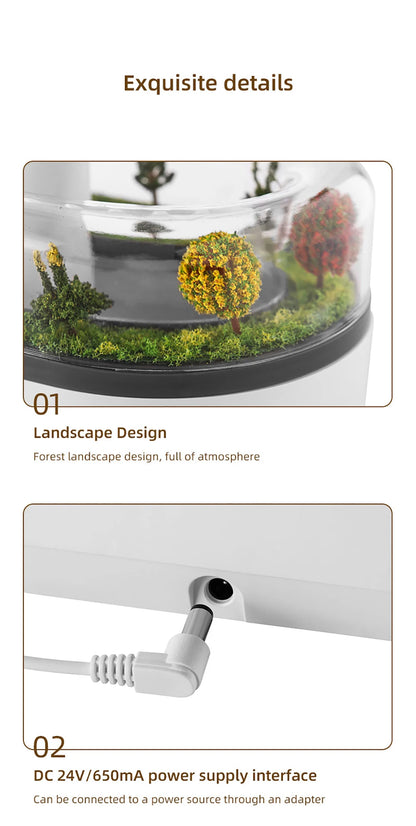 Velmora Living Raindrop humidifier and essential oils diffuser showing a sleek white design with mist flowing from the top.