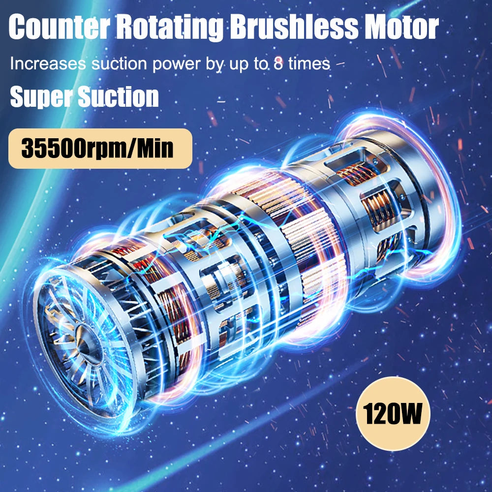 Velmora Living car vacuum cleaner with strong suction, handheld device for cleaning car interior and upholstery.