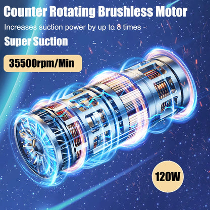 Velmora Living car vacuum cleaner with strong suction, handheld device for cleaning car interior and upholstery.