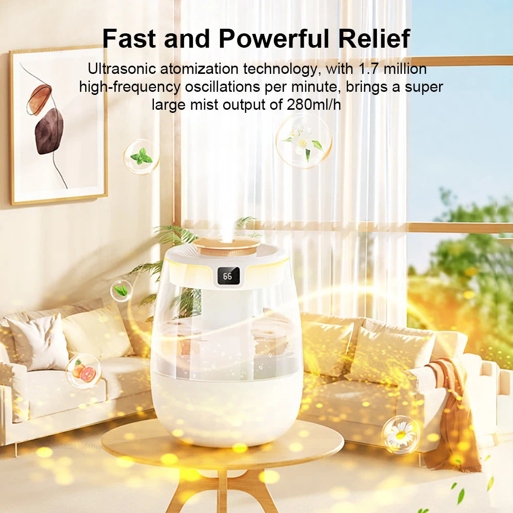 Velmora Living large capacity air humidifier with digital control and sleek white design for home or office use.