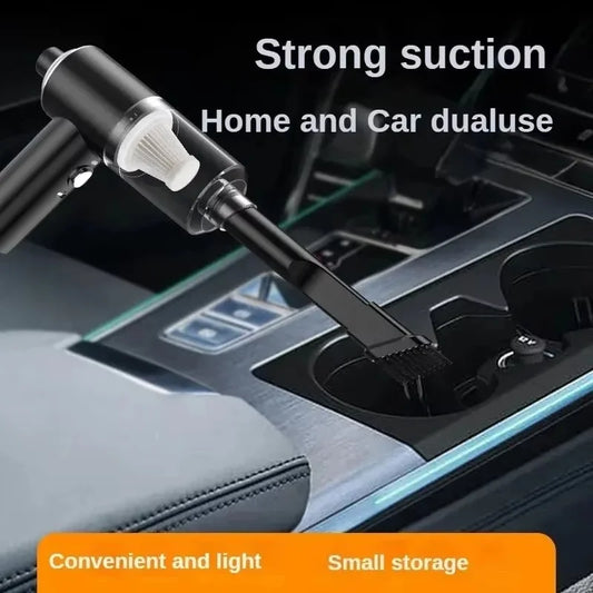 Velmora Living portable car vacuum cleaner, small handheld device for cleaning car interiors, with a compact design and adjustable nozzle