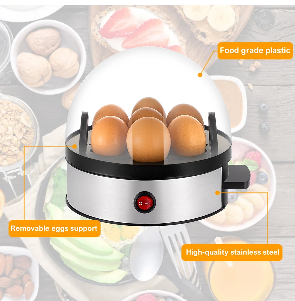 Velmora Living electric egg boiler and steamer with multifunctional cooker, showing the sleek, compact appliance on a kitchen countertop.