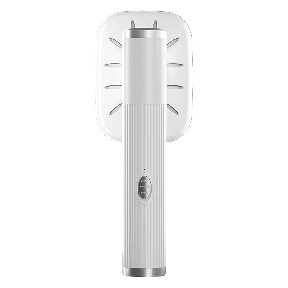 Velmora Living handheld iron steamer with 360° rotating head, displaying dry and wet steam options for versatile garment steaming.