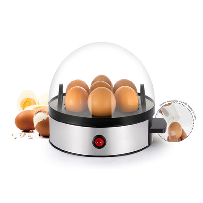 Velmora Living electric egg boiler and steamer multifunctional cooker with digital controls and stainless steel design.