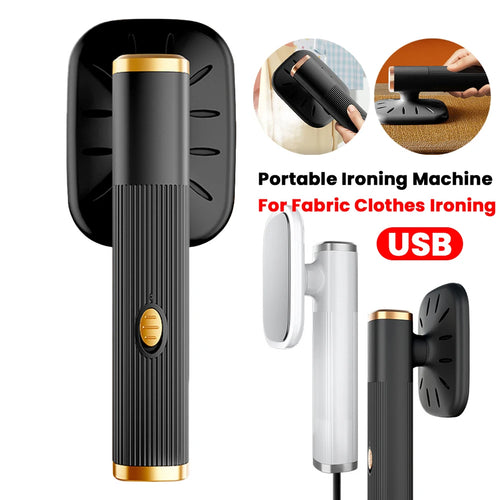 Velmora Living handheld iron steamer showing a sleek design with a water tank and steam nozzle for dry and wet steaming.