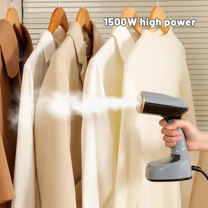 Velmora Living foldable ironing machine and fast-heat garment steamer, compact design with steam nozzle and control panel visible