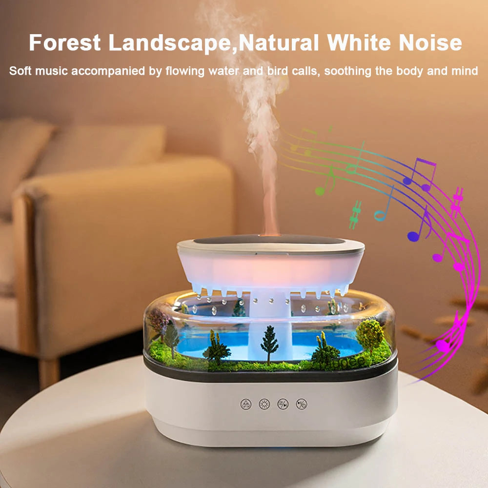Velmora Living humidifier essential oils diffuser in raindrop shape with mist and LED light, sleek and modern home aromatherapy device