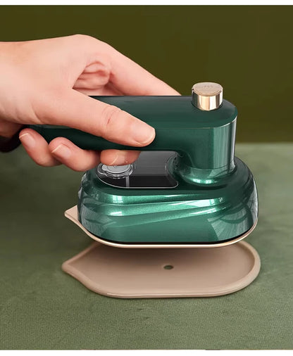 Velmora Living handheld clothing plate iron for clothes, compact iron with handle and non-stick sole plate, ideal for quick touch-ups.