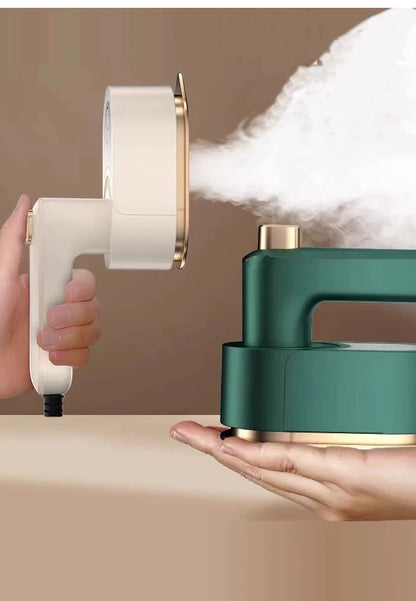 Velmora Living handheld clothing plate iron for clothes, showing a compact, ergonomic design ideal for quick fabric pressing.