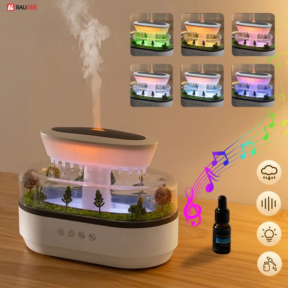 Velmora Living humidifier essential oils diffuser in raindrop shape with mist output and aromatic feature.