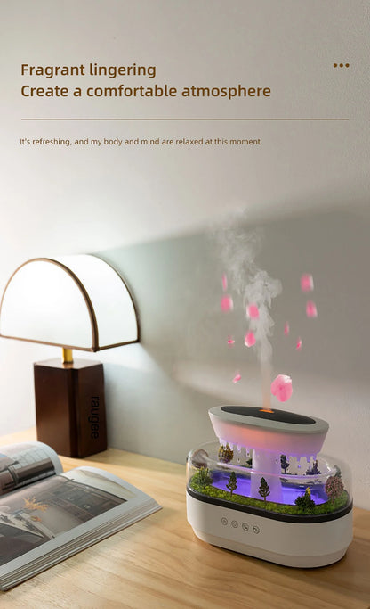 Velmora Living humidifier essential oils diffuser in raindrop shape, with misting feature and sleek modern design.