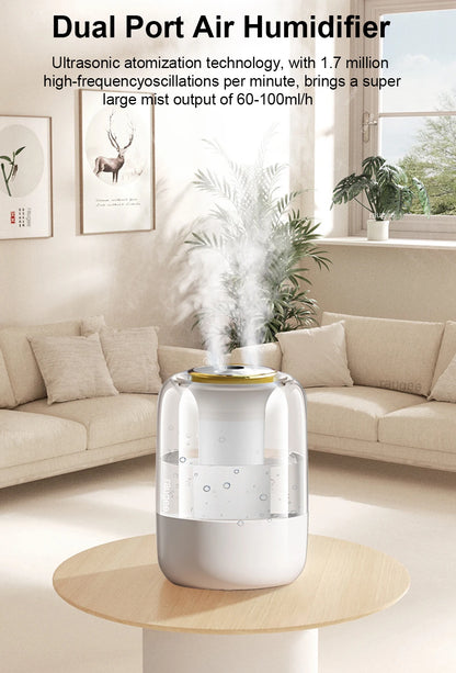 Large capacity Velmora Living air humidifier for home, showing its sleek design and water tank in a modern living space.