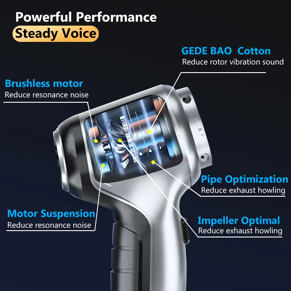 Velmora Living car vacuum cleaner with strong suction, showing compact design and cleaning nozzle in use on vehicle interior