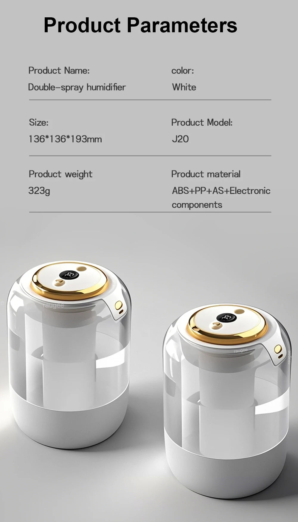 Large capacity Velmora Living air humidifier for home, showing sleek design and mist outlet in a modern living space.