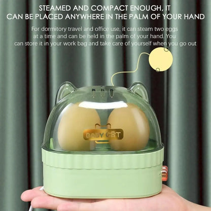 Electric egg boiler machine by Velmora Living with a compact design, featuring a clear lid and egg tray for easy hard-boiled eggs.