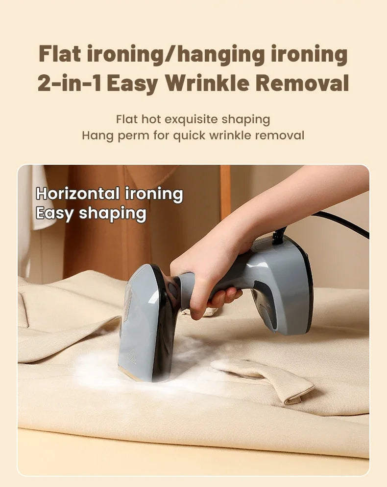 Velmora Living foldable garment steamer with fast-heat technology, compact design for quick and efficient fabric steaming.