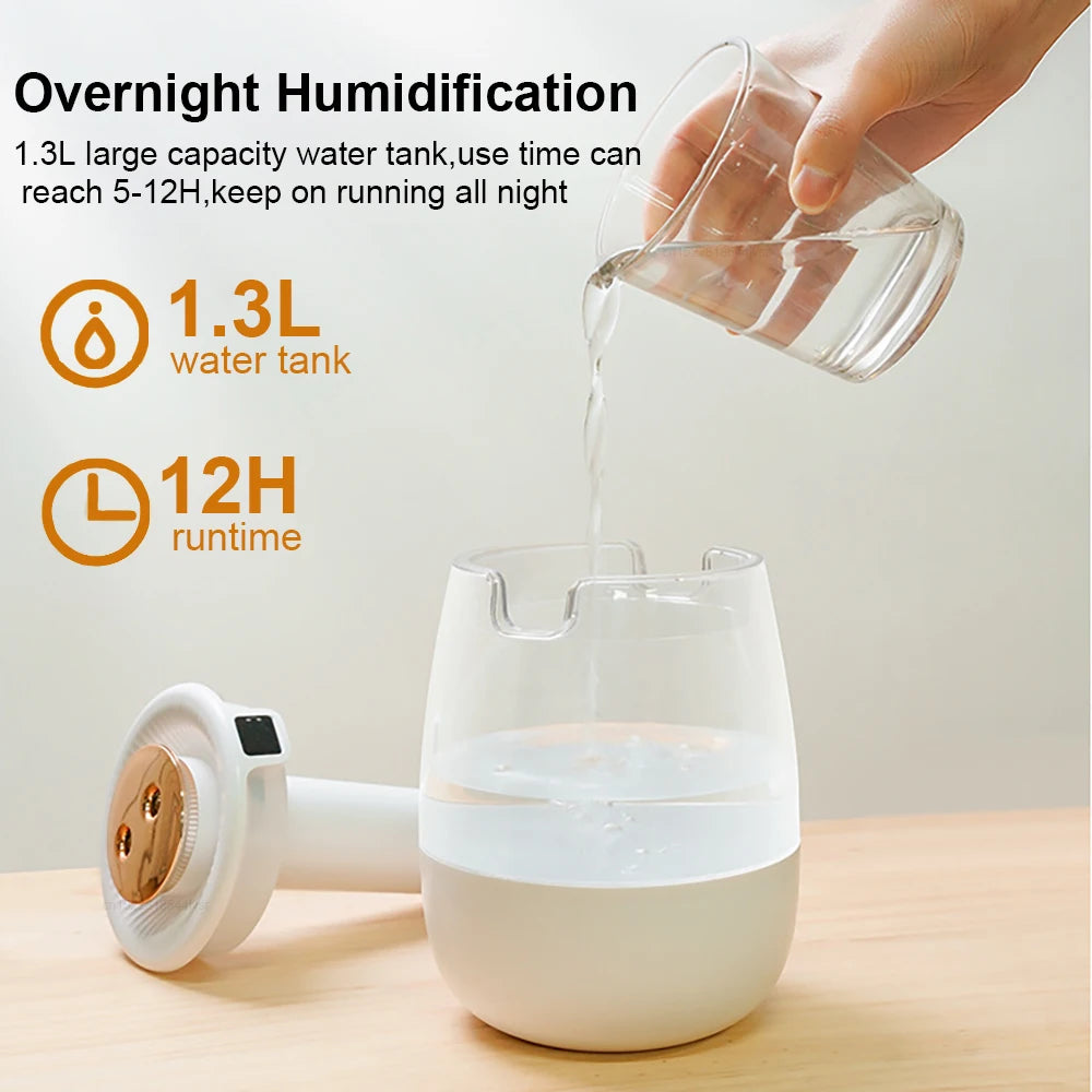 Velmora Living large capacity air humidifier with modern design, showcasing its sleek exterior and adjustable controls.