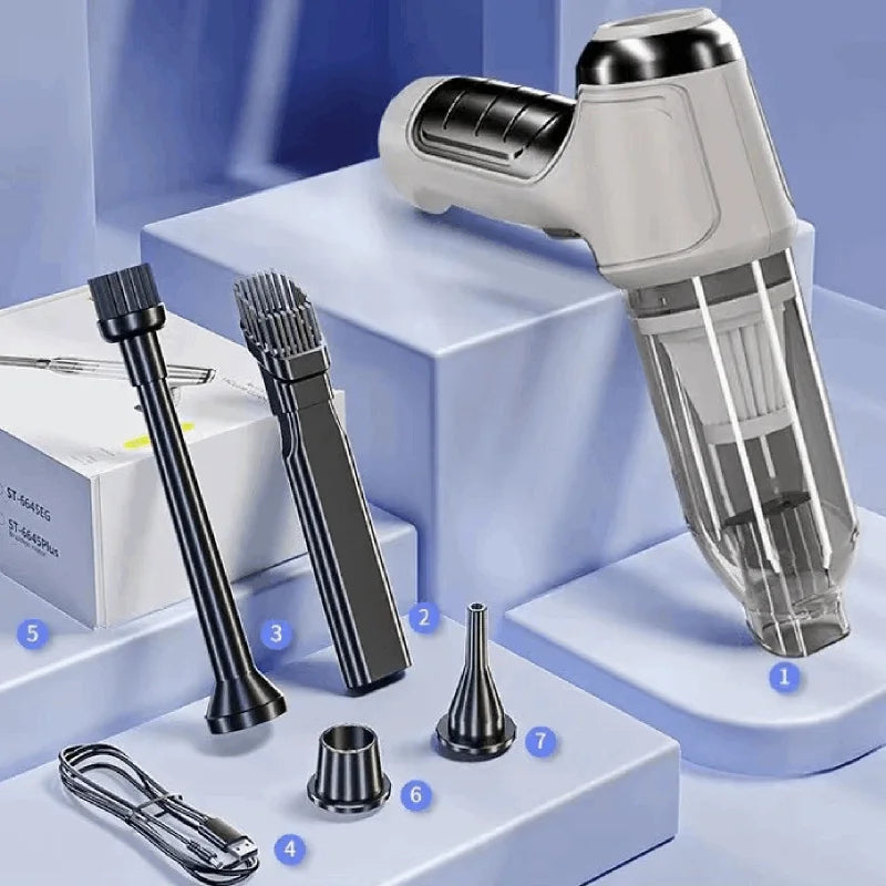 Velmora Living car vacuum cleaner with strong suction, compact design, and handheld cleaning tool for vehicle interior maintenance.